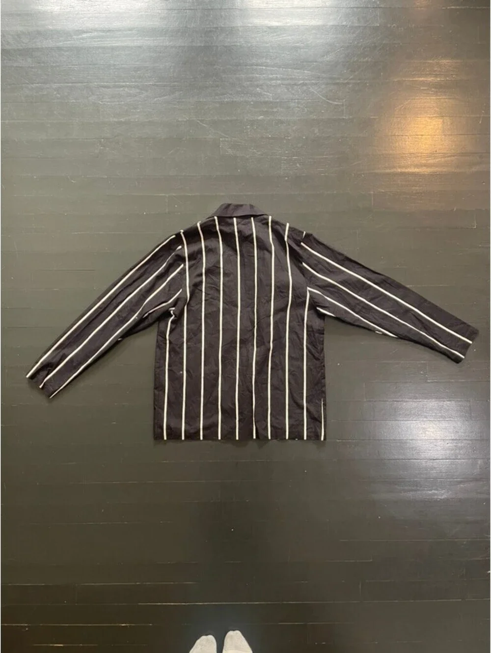 Vintage Lerner Black White Striped Lightweight Blazer